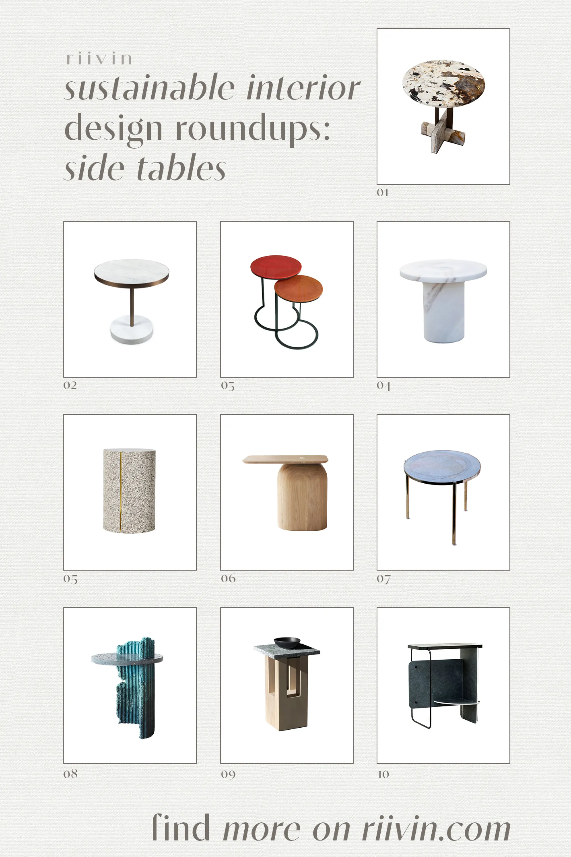 Sustainable interior design roundups: side tables.