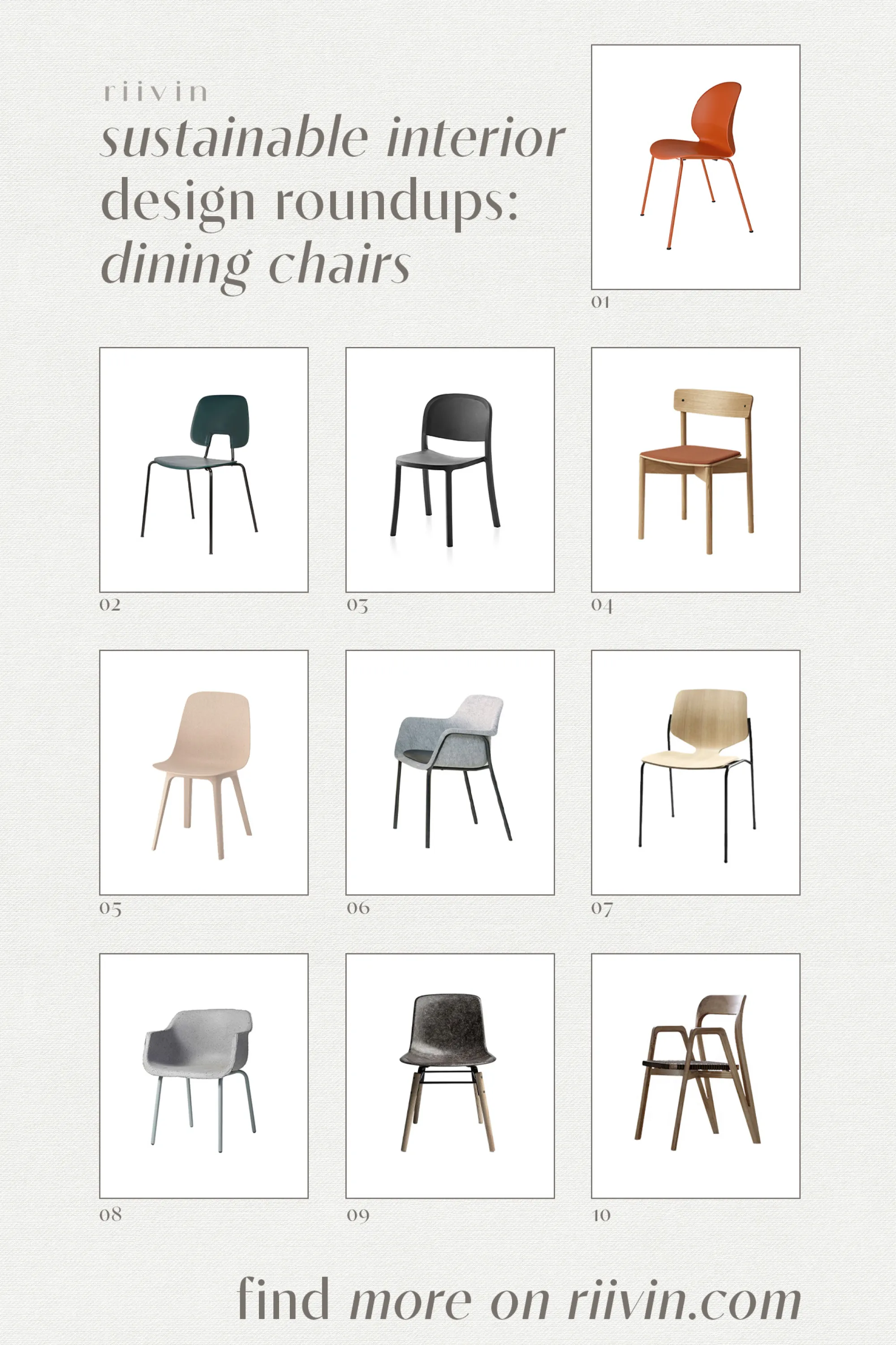 Sustainable interior design roundups: dining chairs.