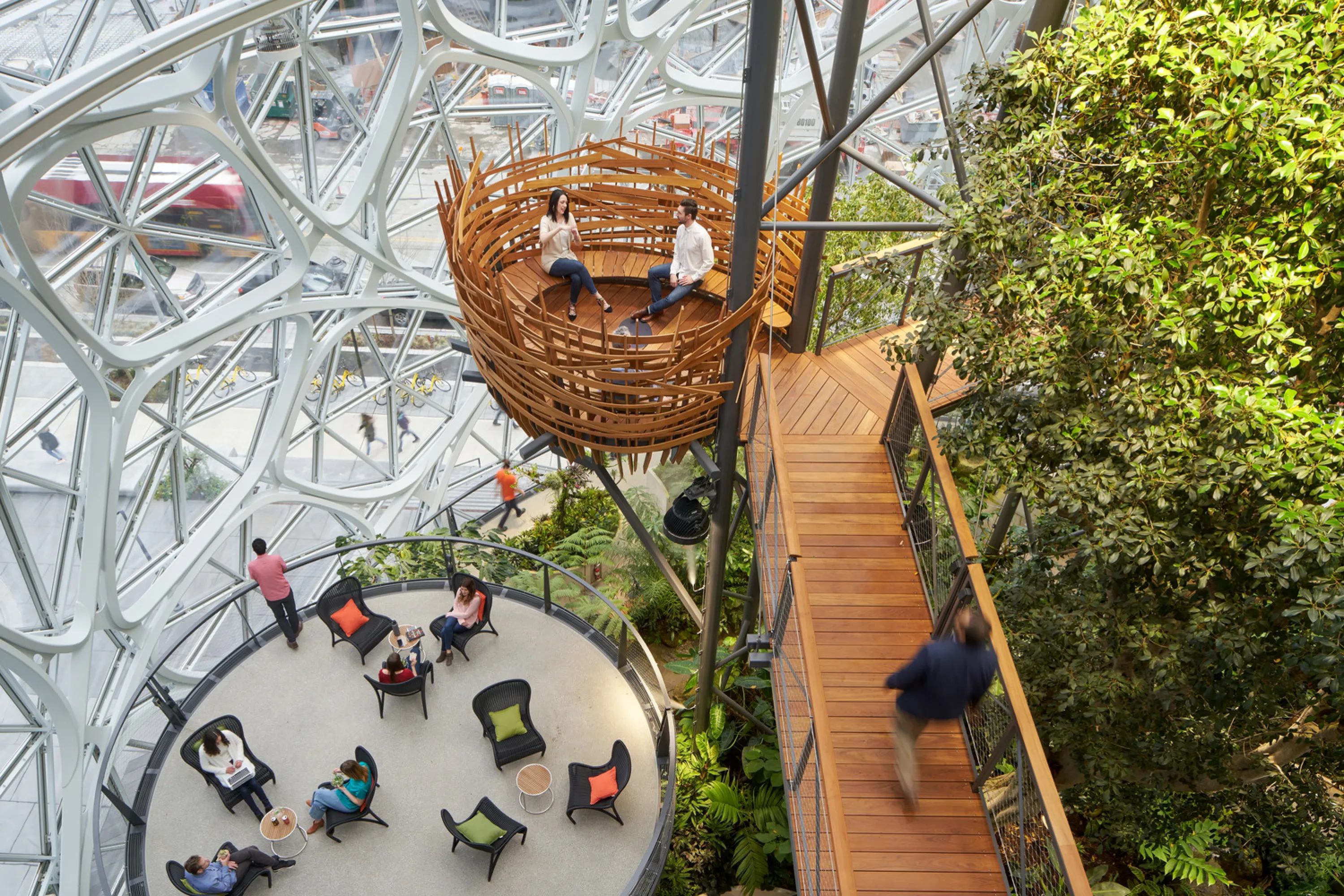 Bird nest seating area.