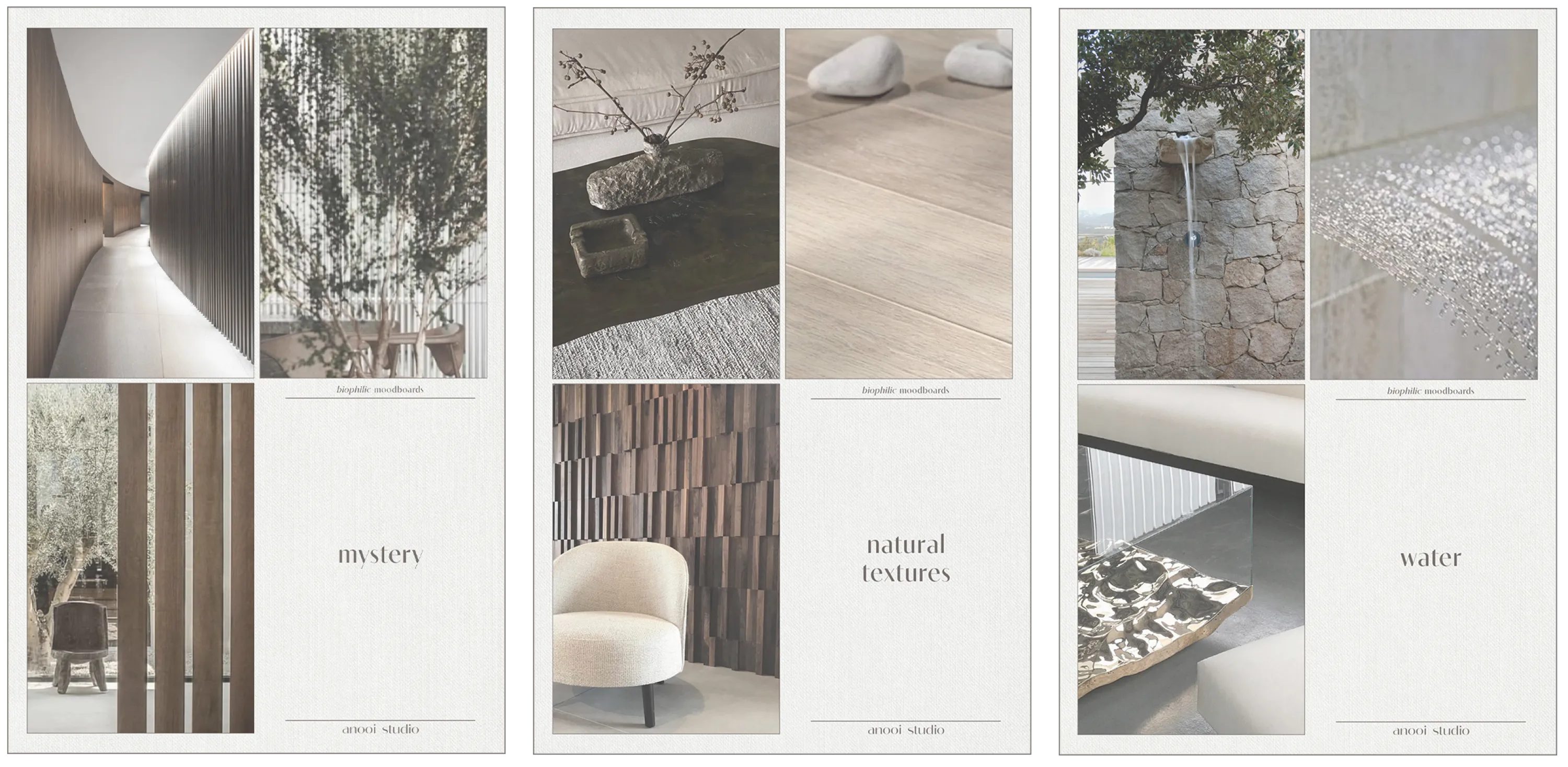 Biophilic moodboards by anooi studio